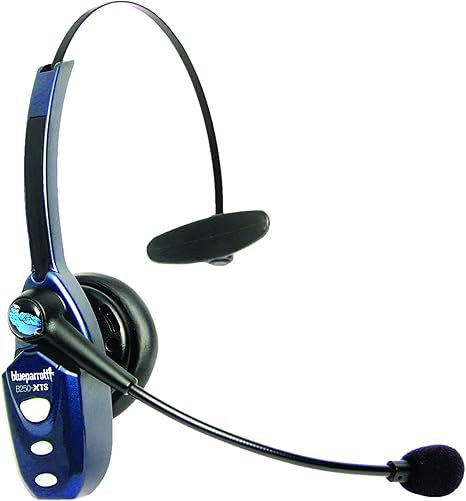 B250-XTS Mono Bluetooth Wireless Headphones 91% Noise Canceling Over Head Trucker Headset with Mic, Lightweight Design with Adjustable Headband, 20 hrs. Talk Time