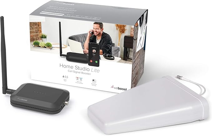 Home Studio Lite - Cell Phone Signal Booster for Verizon and AT&T only | Boosts 5G, 4G LTE up to 3,000 sq. ft | Made in the U.S. | FCC Approved