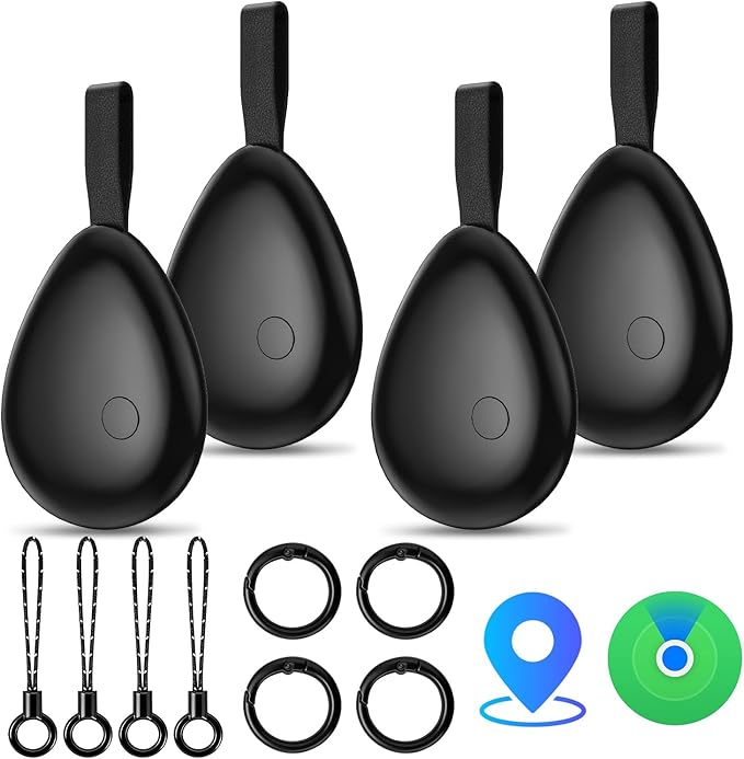 Air Tracker Tags (iOS Only) 4 Pack: Bluetooth Item Finder with Apple Find My APP, Item Locator for Keys Finder, Bags Wallets Anti-Loss, IP68 Waterproof Smart Tag