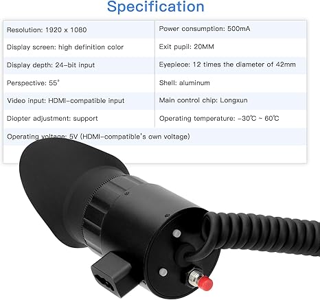 Electronic Viewfinder Portable Large Screen HDMI-Compatible Photographic Camera External Display with Hot Shoe Holder