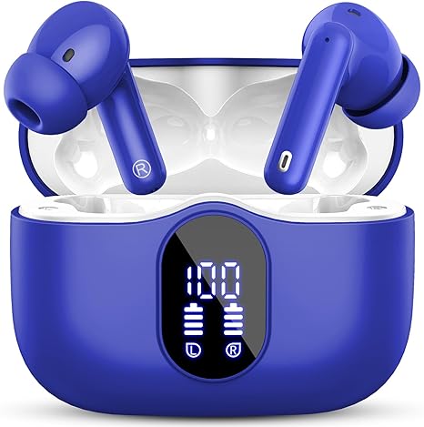 Wireless Earbuds, Bluetooth 5.4 Headphones in Ear with 4 ENC Noise Cancelling Mic, New Wireless Earphones HiFi Stereo Deep Bass 40H Playtime, In-Ear Bluetooth Earbuds LED Display IP7 Waterproof, USB-C