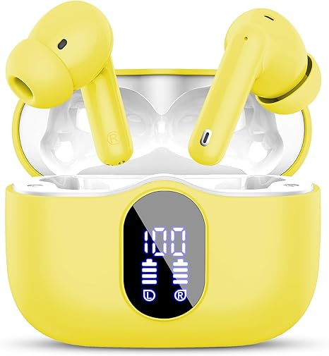 Wireless Earbuds, Bluetooth 5.4 Headphones in Ear with 4 ENC Noise Cancelling Mic, New Wireless Earphones HiFi Stereo Deep Bass 40H Playtime, In-Ear Bluetooth Earbuds LED Display IP7 Waterproof, USB-C