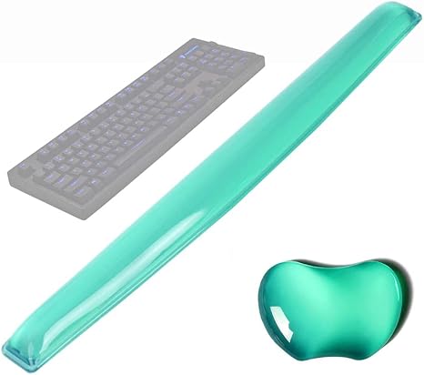 Silicone Gel Keyboard Wrist Rest Set Plus - Keyboard & Mouse Wrist Support Pad Office, Computer, Laptop, Mac - Durable, Comfortable and Pain Relief