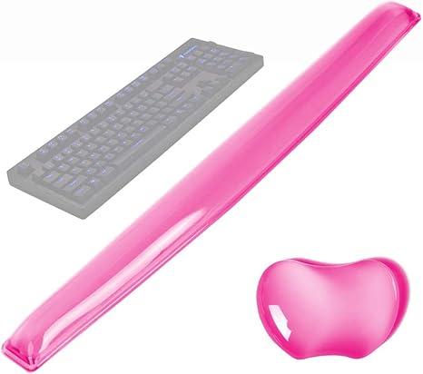Silicone Gel Keyboard Wrist Rest Set Plus - Keyboard & Mouse Wrist Support Pad Office, Computer, Laptop, Mac - Durable, Comfortable and Pain Relief