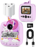 Instant Print Camera for Kids 3-12 Years, Thermal Print Kids Camera Toy is a Surprise Gift for Girls & Boys with 32G SD Card, 48 MP Photo, 1080P Video, 3 Rolls of Photo Paper