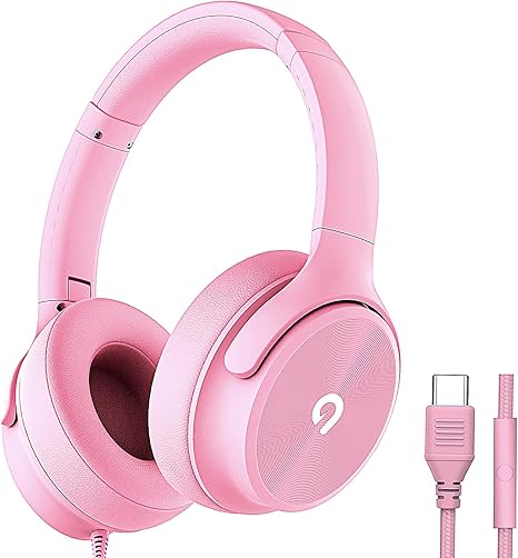 USB C Wired Over-Ear Headphones with Mic, Hi-Fi Stereo Sound, Noise-Isolating Ear Cups, Comfortable Fit for iPhone15/16, Samsung Galaxy S24/S23, Type-C Phones & Tablets