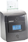 Pyramid Technologies 2650 Pro Auto Aligning Time Clock, Bundle Includes: 25 Time Cards, Ribbon and 2 Security Keys - Charcoal (5 "h x 7.25 "w x 8.5" d)