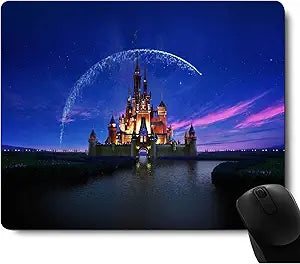 Castle with Fireworks Anime Mouse Pad, Non-Slip Rubber Base Gaming Desk D‚cor