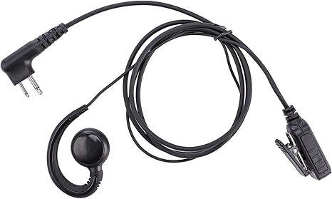 Single-Wire Walkie Talkie Earpiece Compatible for Motorola CP200 GP2000 XU1100 PRO1150 MU12 Radio with PTT Mic Headset (C-Shaped)