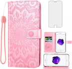 Phone Case for iPhone 7plus 8plus 7/8 Plus Wallet Cases with Tempered Glass Screen Protector Leather Flip Cover Card Holder Stand Cell Accessories