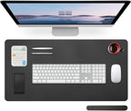 Large Leather Desk Pad Protector 27.5"x13.7",Non-Slip Durable Office Desk Mat for Writing, Computer, Laptop, Mouse Pad & Desktop Use,Desk Protector