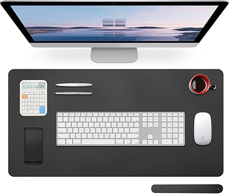 Large Leather Desk Pad Protector 27.5"x13.7",Non-Slip Durable Office Desk Mat for Writing, Computer, Laptop, Mouse Pad & Desktop Use,Desk Protector