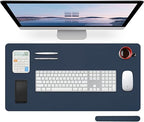 Large Leather Desk Pad Protector 27.5"x13.7",Non-Slip Durable Office Desk Mat for Writing, Computer, Laptop, Mouse Pad & Desktop Use,Desk Protector