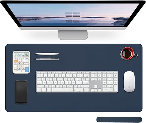 Large Leather Desk Pad Protector 27.5"x13.7",Non-Slip Durable Office Desk Mat for Writing, Computer, Laptop, Mouse Pad & Desktop Use,Desk Protector