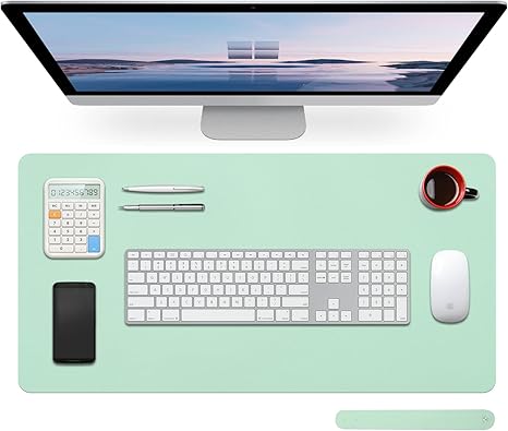 Large Leather Desk Pad Protector 27.5"x13.7",Non-Slip Durable Office Desk Mat for Writing, Computer, Laptop, Mouse Pad & Desktop Use,Desk Protector