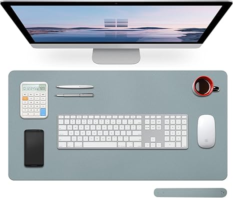 Large Leather Desk Pad Protector 27.5"x13.7",Non-Slip Durable Office Desk Mat for Writing, Computer, Laptop, Mouse Pad & Desktop Use,Desk Protector