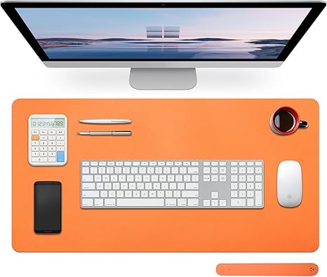 Large Leather Desk Pad Protector 27.5"x13.7",Non-Slip Durable Office Desk Mat for Writing, Computer, Laptop, Mouse Pad & Desktop Use,Desk Protector