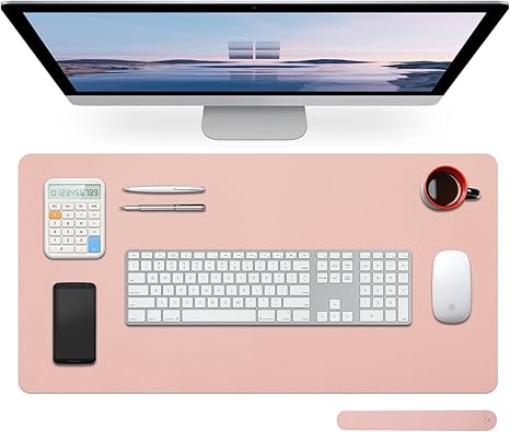 Large Leather Desk Pad Protector 27.5"x13.7",Non-Slip Durable Office Desk Mat for Writing, Computer, Laptop, Mouse Pad & Desktop Use,Desk Protector