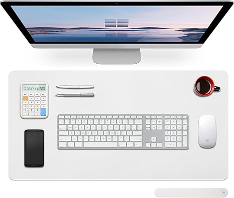 Large Leather Desk Pad Protector 27.5"x13.7",Non-Slip Durable Office Desk Mat for Writing, Computer, Laptop, Mouse Pad & Desktop Use,Desk Protector
