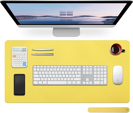 Large Leather Desk Pad Protector 27.5"x13.7",Non-Slip Durable Office Desk Mat for Writing, Computer, Laptop, Mouse Pad & Desktop Use,Desk Protector
