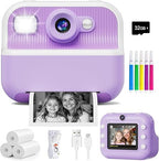 Instant Camera, Front Rear Dual Selfie Kids Camera with 1080P Videos, Holiday Birthday Gifts for Kids