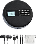 CD Player Portable with Speakers - Rechargeable Personal CD Player for Car and Home, Small Fabric Music Player with Backlit Display, Anti-Skip, AUX/USB Port - Ideal for Audiobooks & Gifts