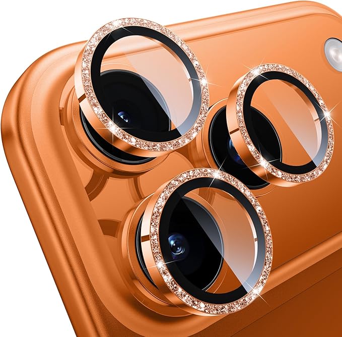 iPhone 17 Pro/iPhone 17 Pro Max Camera Lens Protector - Glitter Silver