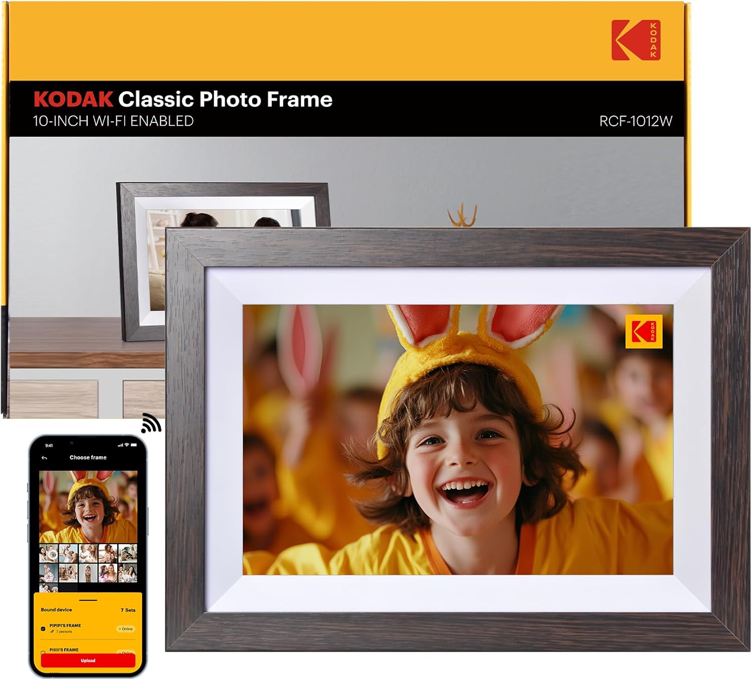 Digital Picture Frame with WiFi 10.1 inch 1280x800 IPS HD Touch Screen, 32GB Storage Auto-Rotate Wall Mountable Easy Share Photos or Videos