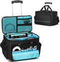 DJ Cable Bag, Rolling DJ Cable Bag with Detachable Trolley & Dividers, Large Capacity Gig Bag with Laptop Compartment, Professional Organizer Bag for Cables, Microphones, and DJ Equipment