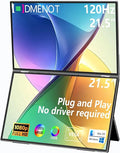 21.5" 120Hz Dual Portable Monitor 120% sRGB 1080P HDR Extender Folding Stacked Display for Windows Work Gaming Office Triple Screens W/Stand & VESA for Laptop PC?No Driver