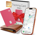 Credit Card Wallet Tracker PRO Pink (iOS Only) 0.07in Works with Apple Find My Rechargeable Tracking Card for Women IP68 Slim Item Finder