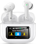 Wireless Earbuds Bluetooth 6.0 Headphones, Ear Buds with ANC Noise Cancelling, ENC Clear Calls, Touchscreen LED Display Case, 48H Playtime, Stereo Sound, IPX7 Waterproof for Sports Workout