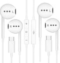 USB C Headphones Wired, 2 Pack Type C Earphones with Mic & Remote Control, Noise Cancelling in-Ear Earbuds, Compatible for iPhone 17/16/15 Pro Max, Samsung S25, iPad, MacBook, Pixel & More