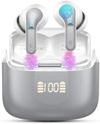 Wireless Earbuds, 2026 Bluetooth 5.4 Headphones NEW Ear Buds 40H 6D Bass Stereo in-Ear Earphones ENC Noise Cancelling Earbuds with 4 Mic, USB-C LED Display IP7 Waterproof Sport Headset for Android iOS