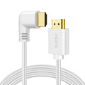 TNP Right Angle HDMI Cable (15 FT) - White High Speed HDMI 2.0 Cord UHD 4K 60hz 2K 2160p Full HD 1080p Quad HD 1440p 3D ARC/eARC Ethernet & Apple TV 4K