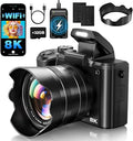 Digital Cameras for Photography Autofocus 88MP WiFi Professional 16X Digital Zoom Photography Camera with Dual-Lens for YouTube with Lens Hood, Touch Screen, 2 Batteries & Charging Stand