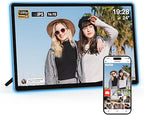 Neon Light Digital Picture Frame - 10.1" HD Display | AI Color-Changing LED Strip Digital Photo Frame | Quick Share Photos/Videos, Easy Setup in Frameo App | Best Digital Frame for Gifting