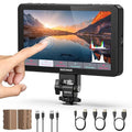 7" Camera Field Monitor, 2000nit HD 1920x1080 IPS Touch Screen with 3D LUT, 4K HDMI Loop in/Out with Peak Focus DSLR Video Assist HDR Waveform, Cold Shoe Mount, 2 NP-F750 Batteries & Cable