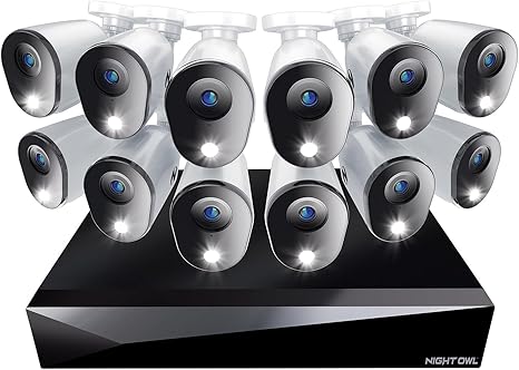 2-Way Audio 20 Channel DVR Video Home Security Camera System with (12) Wired 1080p HD Indoor/Outdoor Deterrence Cameras and 1TB Hard Drive (Add up to 4 Wi-Fi Cameras) (12 Camera)