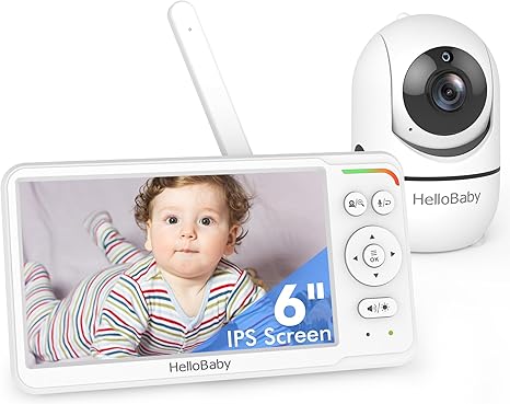 Baby Monitor 6" World First IPS Screen 30H Battery, Secure No WiFi, Pan Tilt Video Camera with Night Vision, VOX, 2-Way Talk, 1000ft, Portable Video Audio Monitor Ideal for Mom, Elderly, Pet