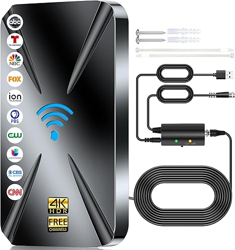 2025 Upgraded TV Antenna Indoor, 2800+ Miles Range Digital Antenna for Smart TV Indoor