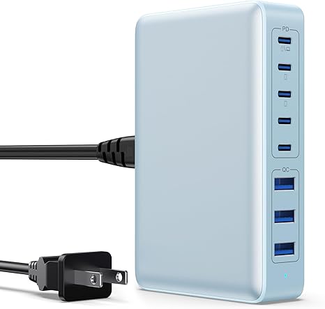 USB C Charger 300W USB C Charger Block 8-Ports GaN IV Fast Charging Station,PD 100W Laptop Charging Hub Wall Charge Adapter Compatible with MacBook/Air,DELL,Steam Desk,iPhone 16/15/14,Galaxy