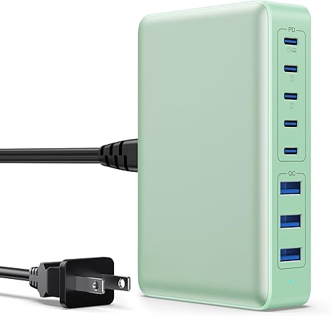 USB C Charger 300W USB C Charger Block 8-Ports GaN IV Fast Charging Station,PD 100W Laptop Charging Hub Wall Charge Adapter Compatible with MacBook/Air,DELL,Steam Desk,iPhone 16/15/14,Galaxy