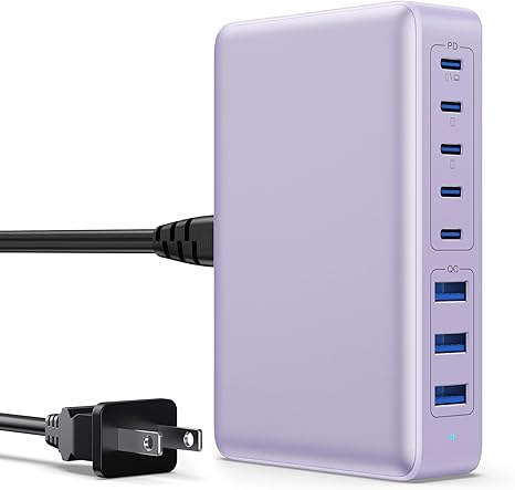 USB C Charger 300W USB C Charger Block 8-Ports GaN IV Fast Charging Station,PD 100W Laptop Charging Hub Wall Charge Adapter Compatible with MacBook/Air,DELL,Steam Desk,iPhone 16/15/14,Galaxy