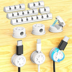 11PCS Cable Management Cord Holder Organizer, Magnetic Cable Clips Adhesive Wire Keeper, Under Desk for Bedside Nightstand Table Desktop USB Wall Car Office Workspace Accessories