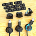 11PCS Cable Management Cord Holder Organizer, Magnetic Cable Clips Adhesive Wire Keeper, Under Desk for Bedside Nightstand Table Desktop USB Wall Car Office Workspace Accessories