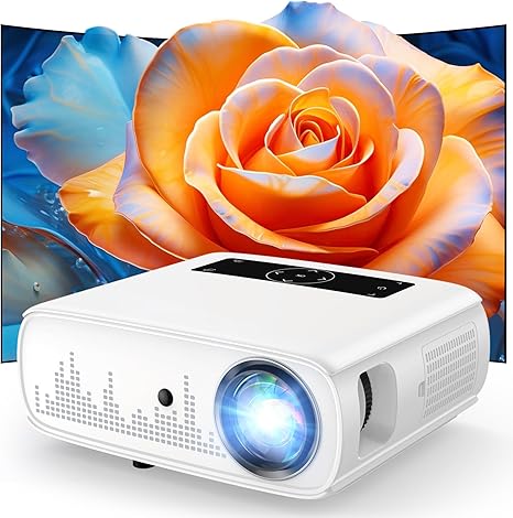 Projector, 15000lux 490ANSI Native 1080P WiFi Bluetooth Projector, 300'' Video Projector, Supports 4K & Zoom, 5G Sync, Compatible with HDMI USB/ AV/ Smartphone/ Pad/ Laptop/ DVD/ TV Stick/ PS5