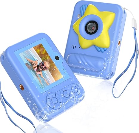 Kids Toy Camera Waterproof with 32GB Card, Fun Christmas & Birthday Gift for Boys & Girls Ages 3+, 48MP 1080P HD Underwater Digital Camera, IP68 Shockproof