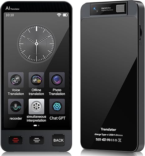 Offline Language Translator Device, M80 ChatGPT Instant Translator No WiFi Needed, 142 Languages Two Way Real-Time Voice Translation, Recording&Photo AI Translator for Business Learning Travel