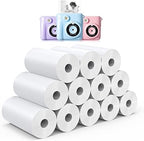 12 Rolls Instant Print Camera for Kids Refill Print Paper - Hikkon Thermal Print Paper Rolls Photo Print HD Printing for Most Kids Instant Camera - Paper Only(White-12)